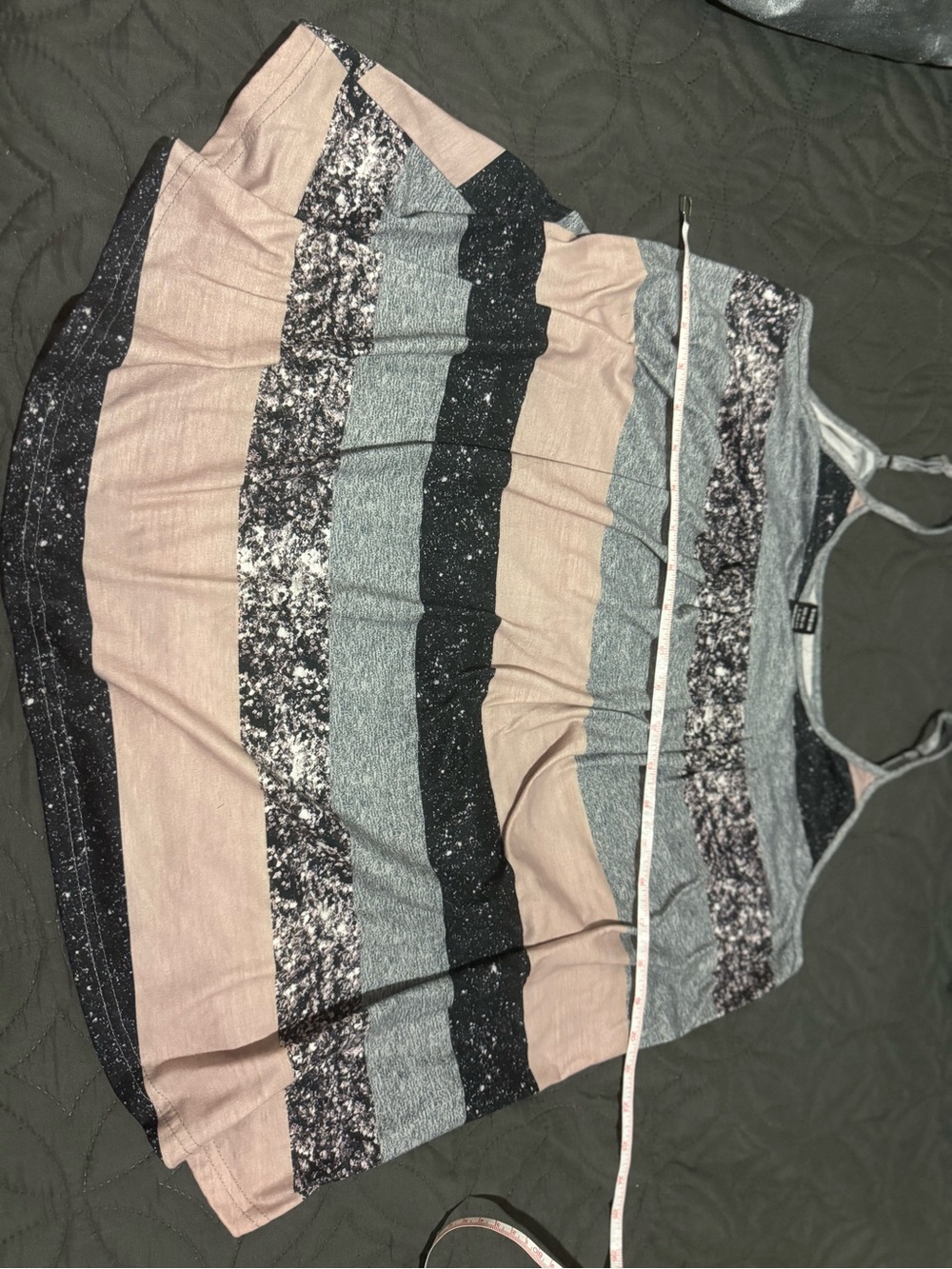 SHEIN Pink, Gray and Black Striped Camisole